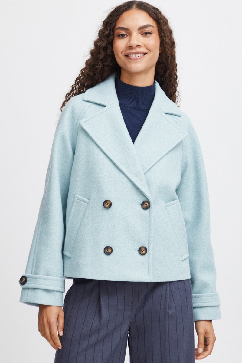 Dusty Blue Cicila Caban Jacket