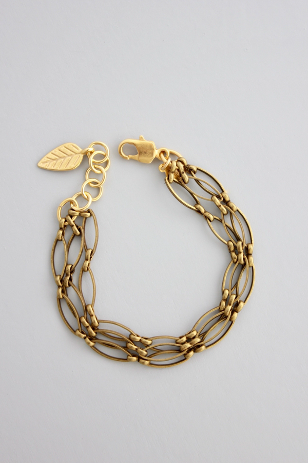 Triple Strand Oxidized Brass Bracelet