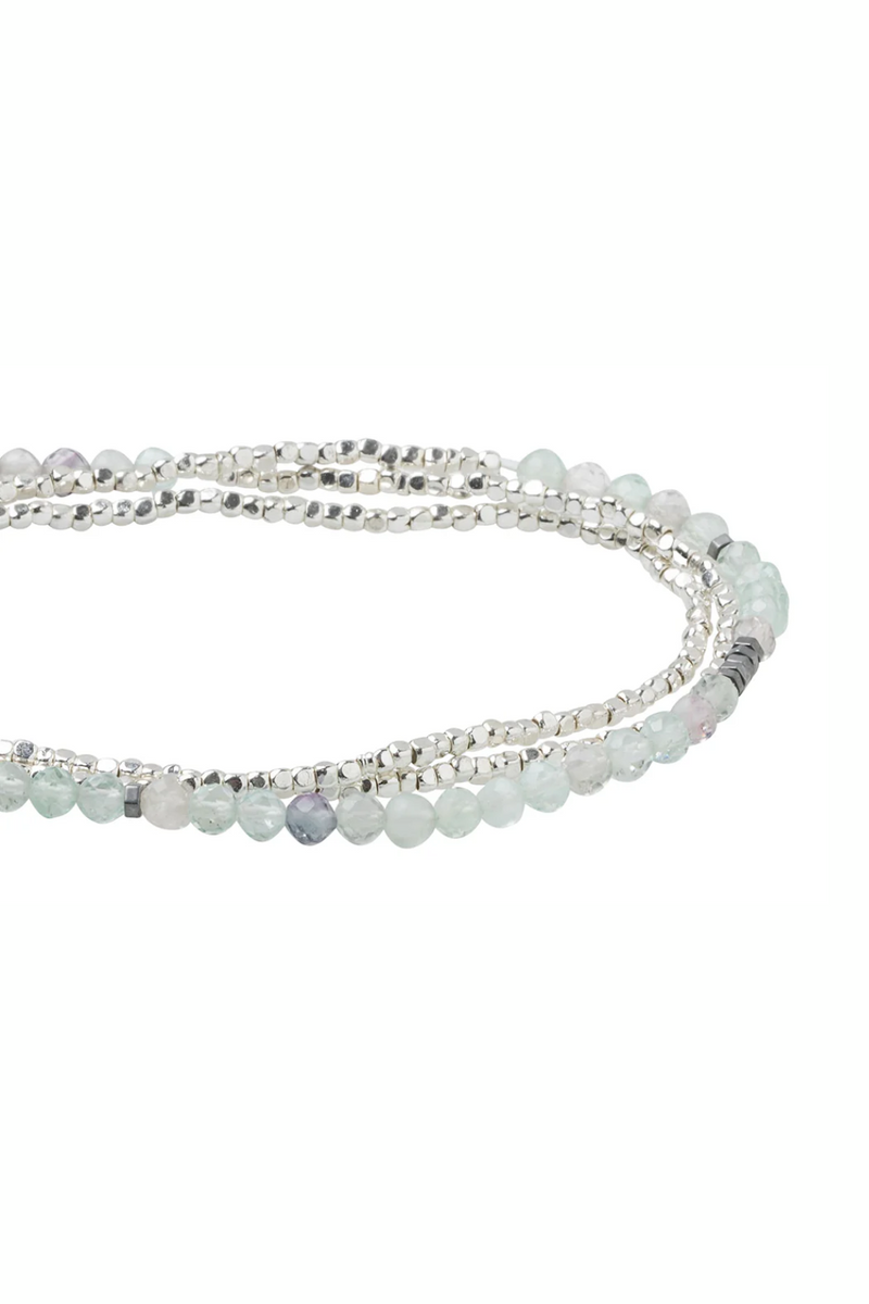 Fluorite/Silver - Stone of Brilliance Delicate Stone Bracelet/Necklace