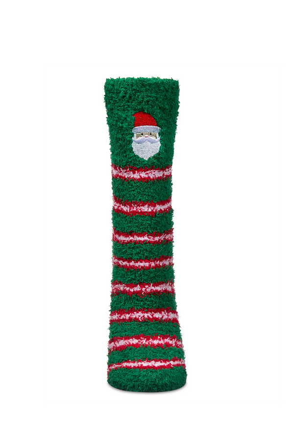 Green Ho Ho Santa Cozy Mistle Toes Socks