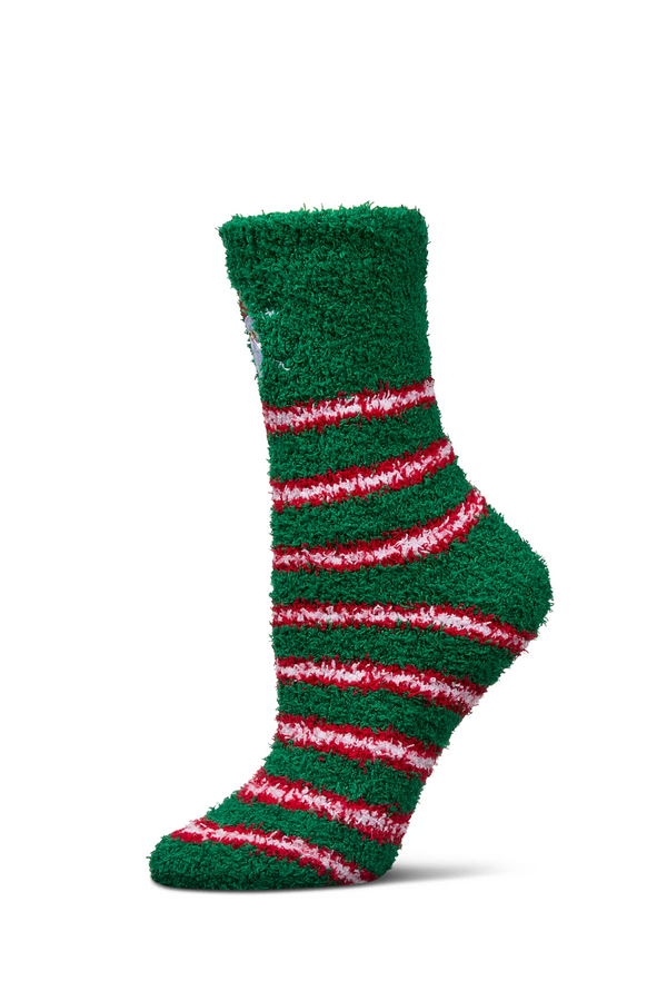 Green Ho Ho Santa Cozy Mistle Toes Socks