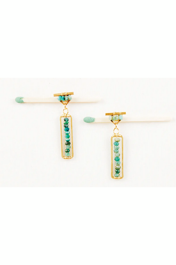 Chrysocolla Rondell Post Earrings