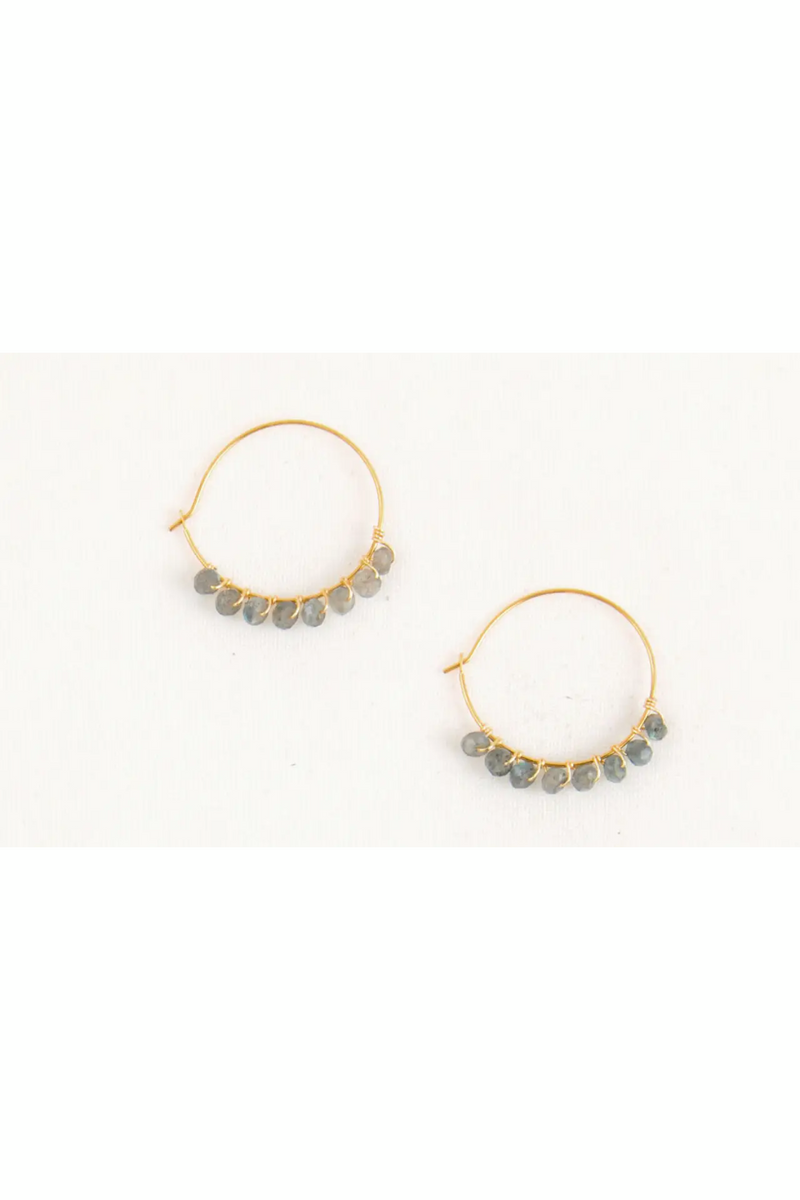 Faceted Stone Hoop