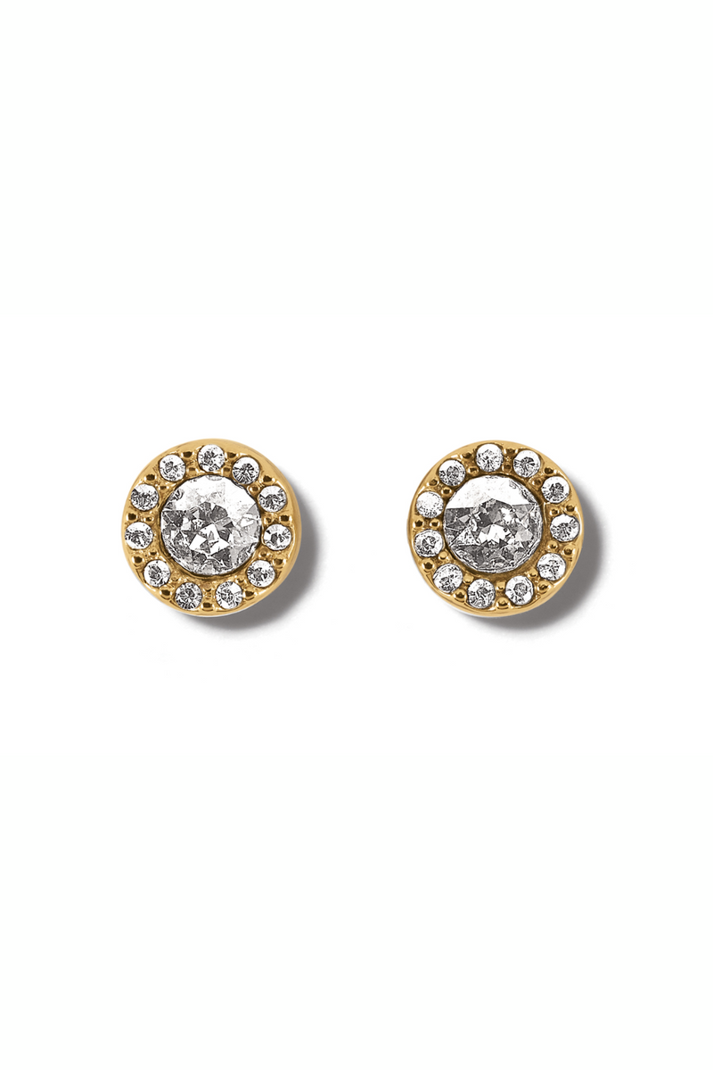 Illumina Solitaire Gold Post Earrings