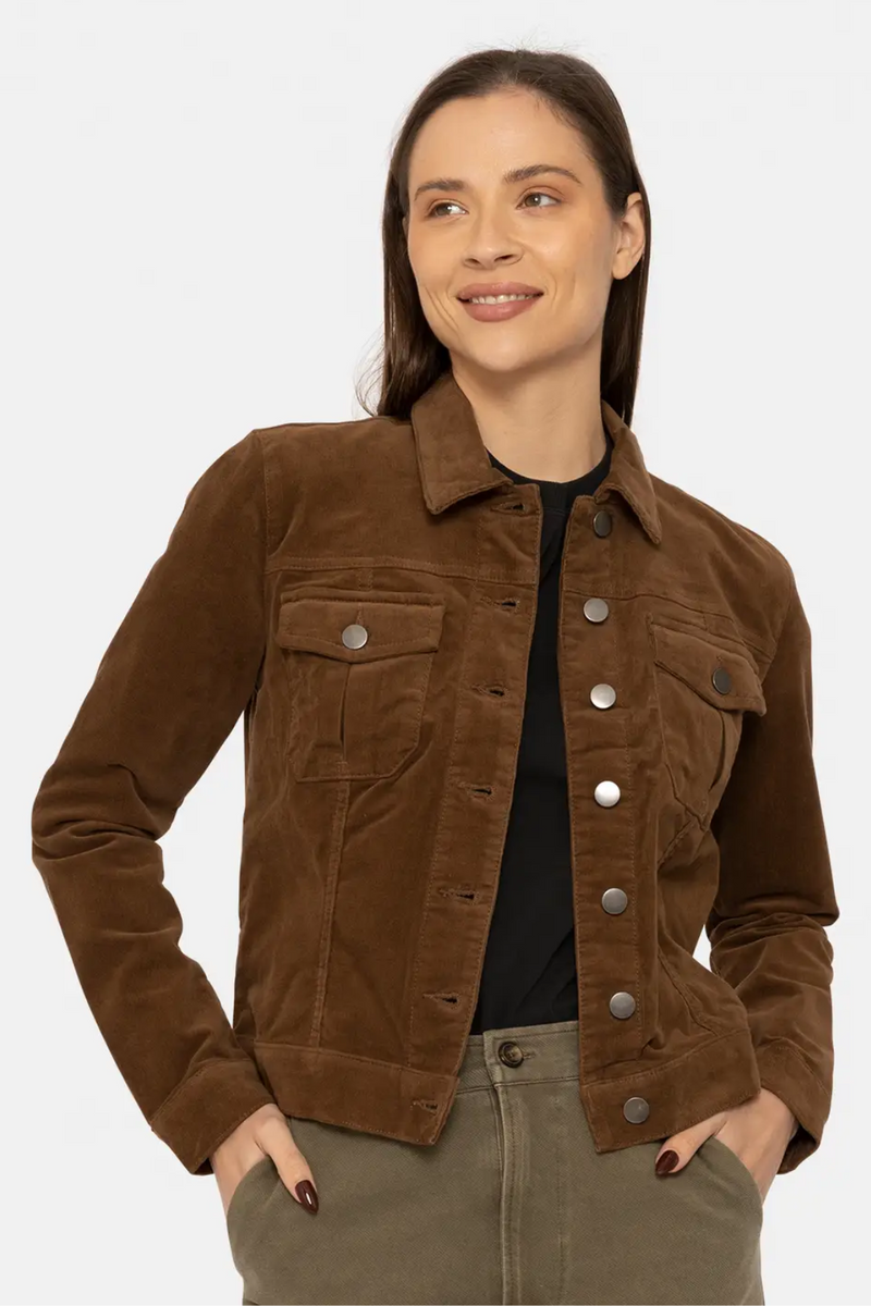 Cocoa Dust Slim Fit Corduroy Jacket