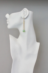 Green Onyx Geometric Earrings