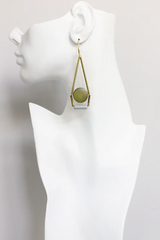 Geometric Green and Gray Earrings