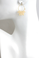 Mini Matte Cream Colored Hoop Earrings