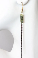 Green Hematite & Chain Fringe Should Duster Earrings