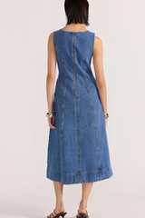 Alden Denim Mid-Blue Midi Dress