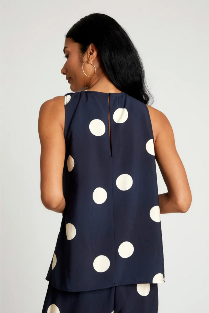 Polka Dot Navy Halter Top