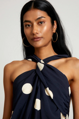 Polka Dot Navy Halter Top