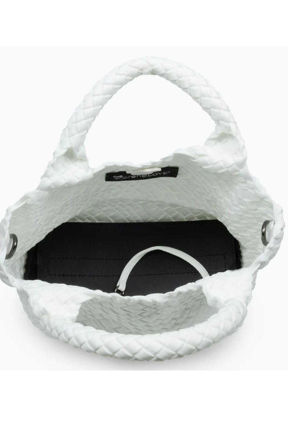 White Brandon Small woven Tote