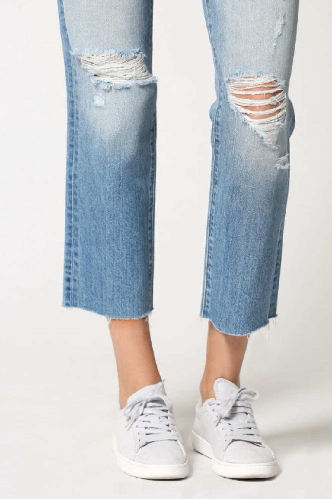 High Rise Straight Crop Denim Jeans