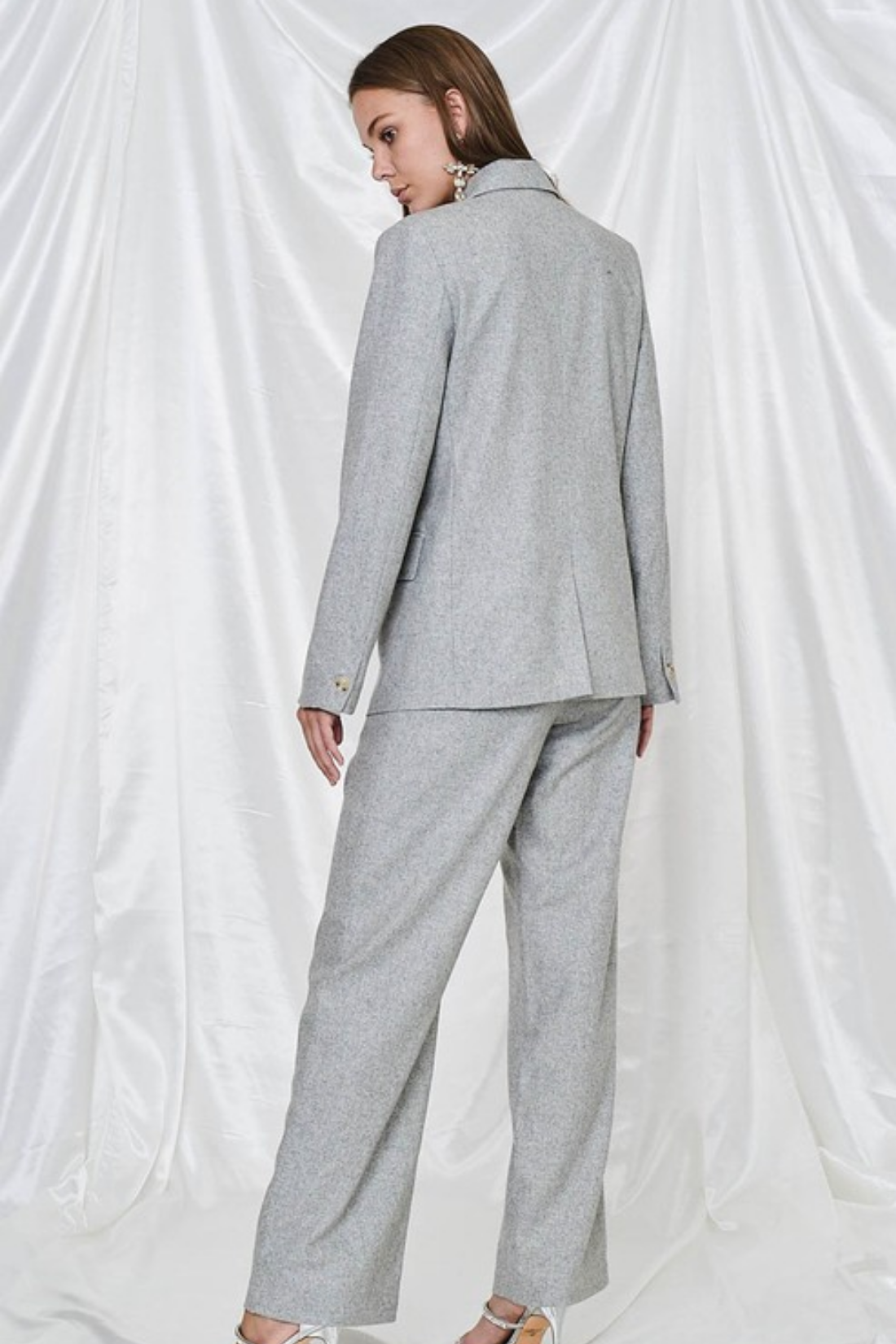 Heathered Pleat Pant