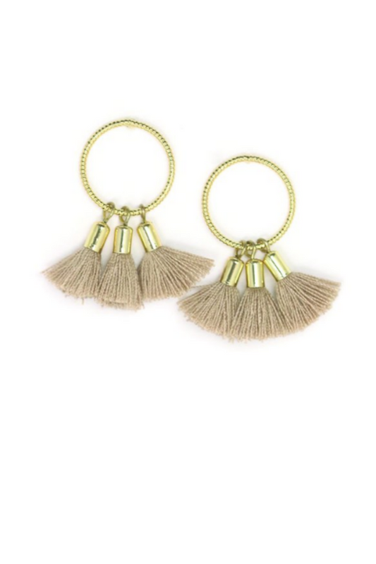 Nude Duster Tassel Earrings