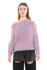 Lavender Mock Neck Long Sleeve Sweater