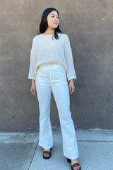 Ivory Airy Angel Pintuck Detail Denim Pants