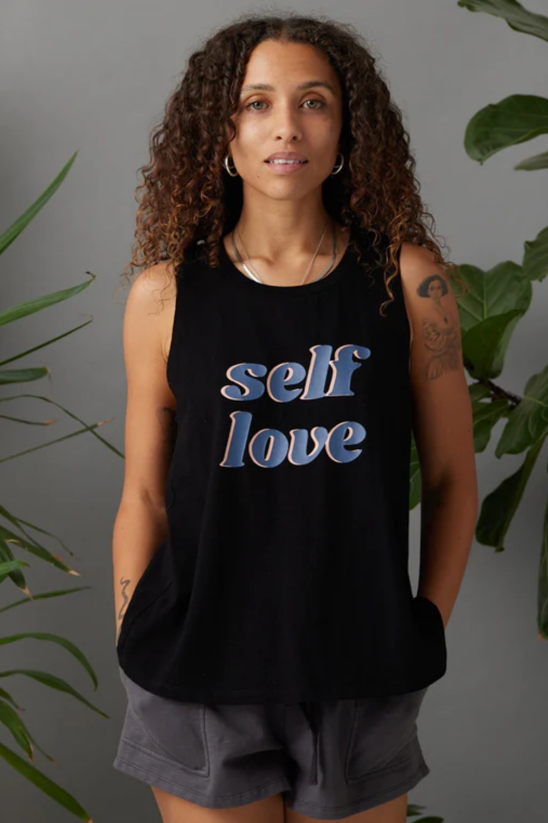 Black Self Love Hands Tank