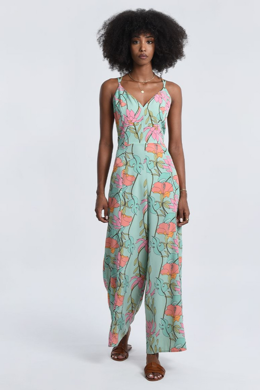 Green Zelie Sleeveless Jumpsuit